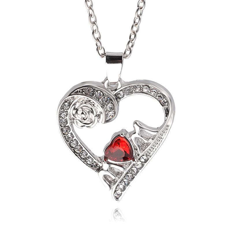 Fashion Alloy Mom Heart Pendant Necklaces